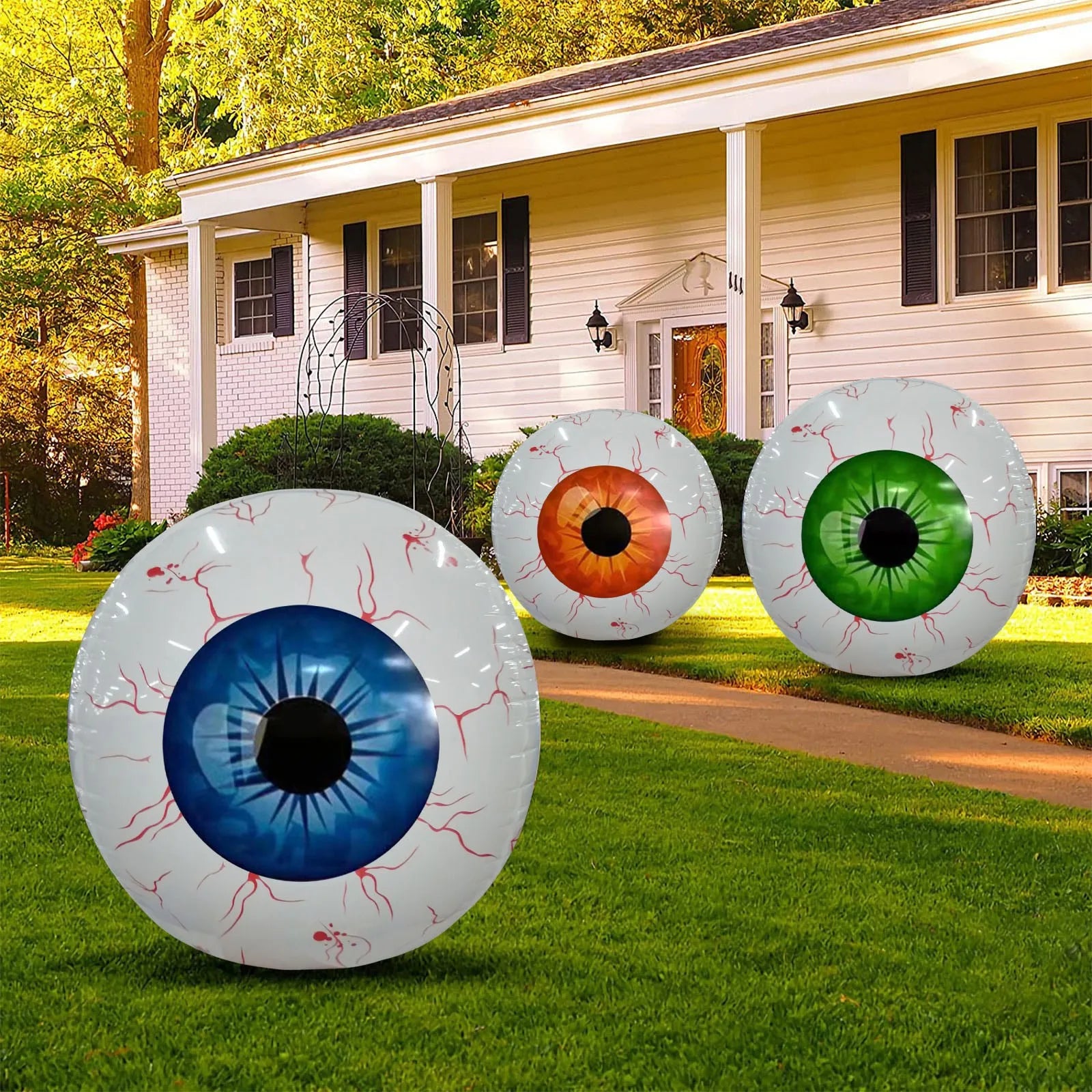 Halloween Inflatables Eyeball Decorations Bloodshot Eyeballs Indoor Outdoor And Garden Halloween Decors Festival Decorations Qme