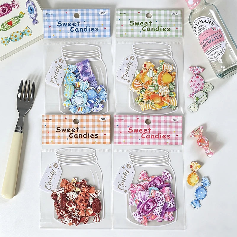 Candy Shaped Sticker Pack, Sweet Style Stickers for Junk Journal Decoration, Decorative Stickers for Water Cups, Photo Frames Qme ALL