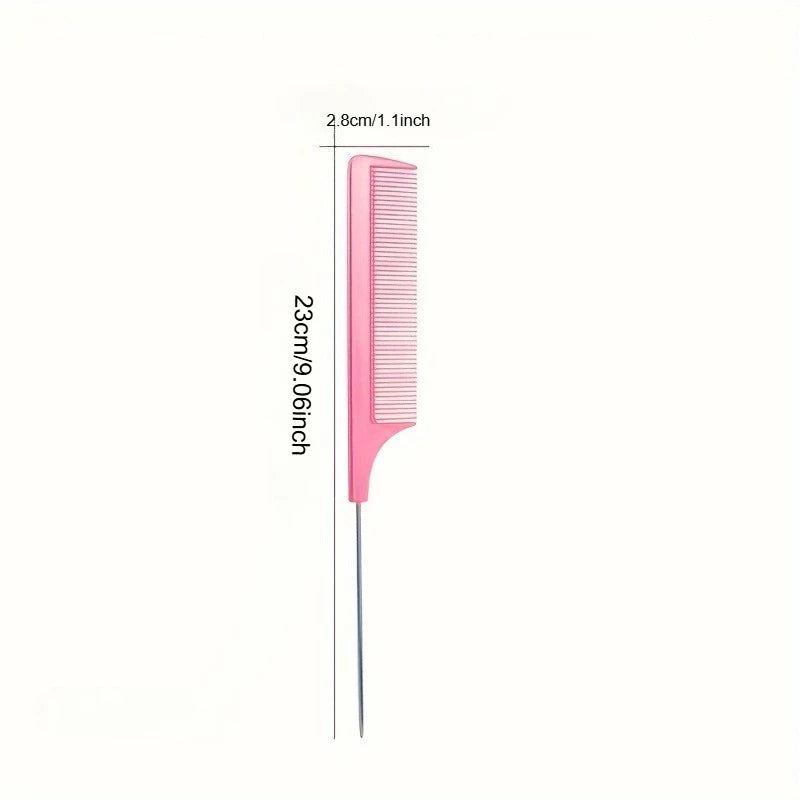 Mouse Tail Comb Steel Needle Mouse Tail Carbon Fiber Heat Resistant Teasing Comb With Stainless Steel Needle Tail Qme