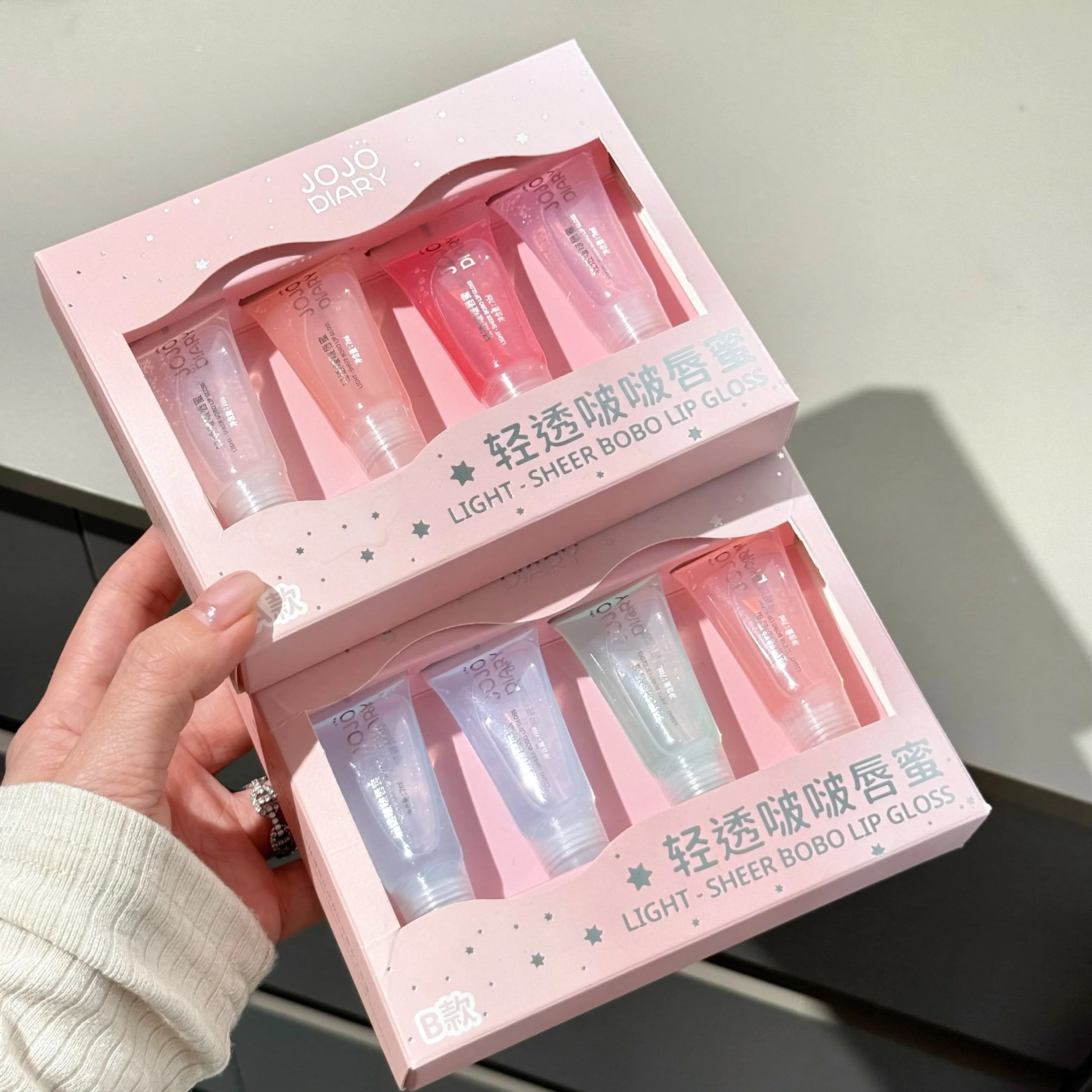 JOJO DAIRY Light-sheer Lip Gloss 4-pcs Watery Glossy Clear Gitter Qme