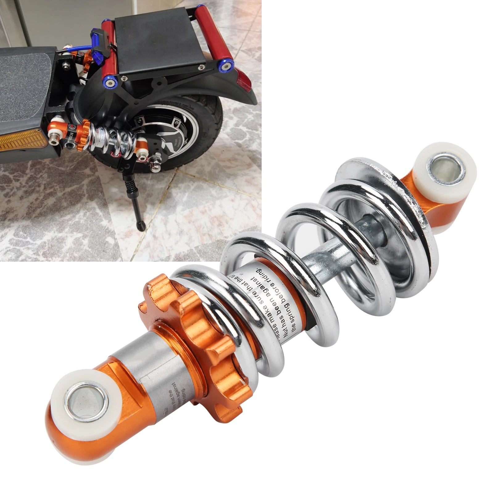 Motorcycle Shock Absorber 400lb Damping Spring for 125mm Hole Pitch Mini Scooter Shock Absorber Shock Spring Suspension Damper Qme