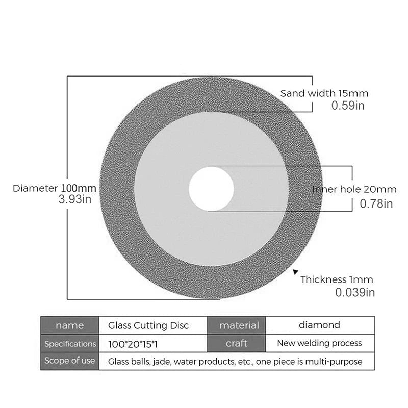 Glass Cutting Disc Blade 100mm Diamond Cutting Disc Marble Saw Blade Ceramic Tile Jade Special Cutting Blade Dropshipping Qme Silver