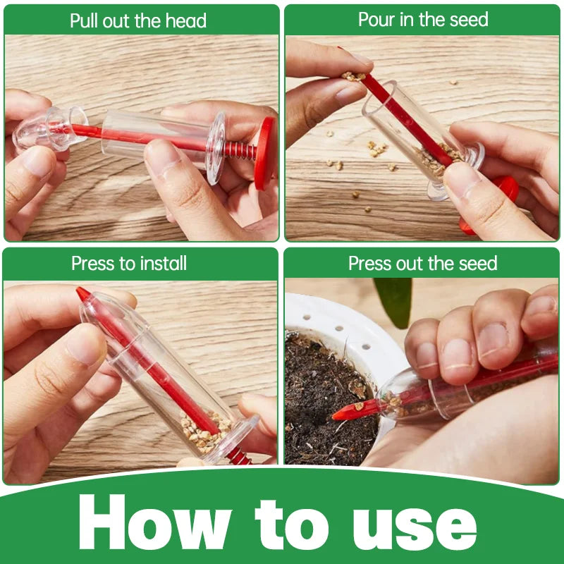 1pc Portable Seed Dispenser - Easy-to-use full-seed hand planter, ideal for garden and lawn care tools, ready to go Qme