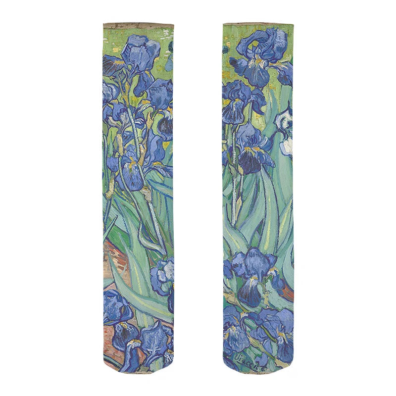 Van Gogh Mural World Famous Painting Sunflower Stockings Women Qme style5