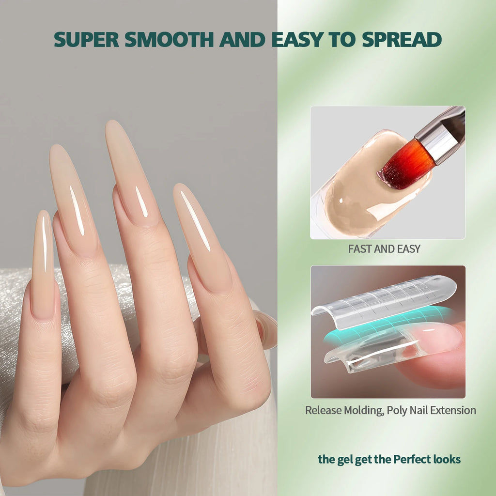 Nailpop Crystal Poly Nail Gel 6 Colors Builder Nails Extension Quick Qme