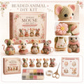 3D Mouse Beaded Animal Craft Kit Handmade DIY Animal Beading Kit for Adults Home Desktop Decoration Unique Gift Qme as shown One Size