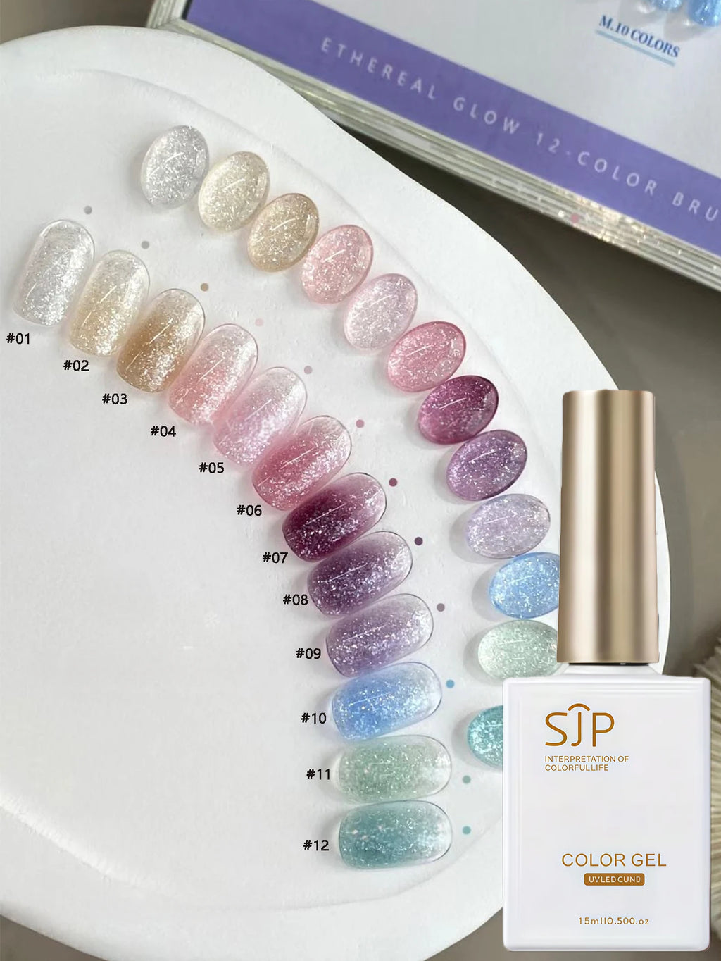 Colored Snowflake Opal Glitter Nail Polish Gel UV Suitable French Qme