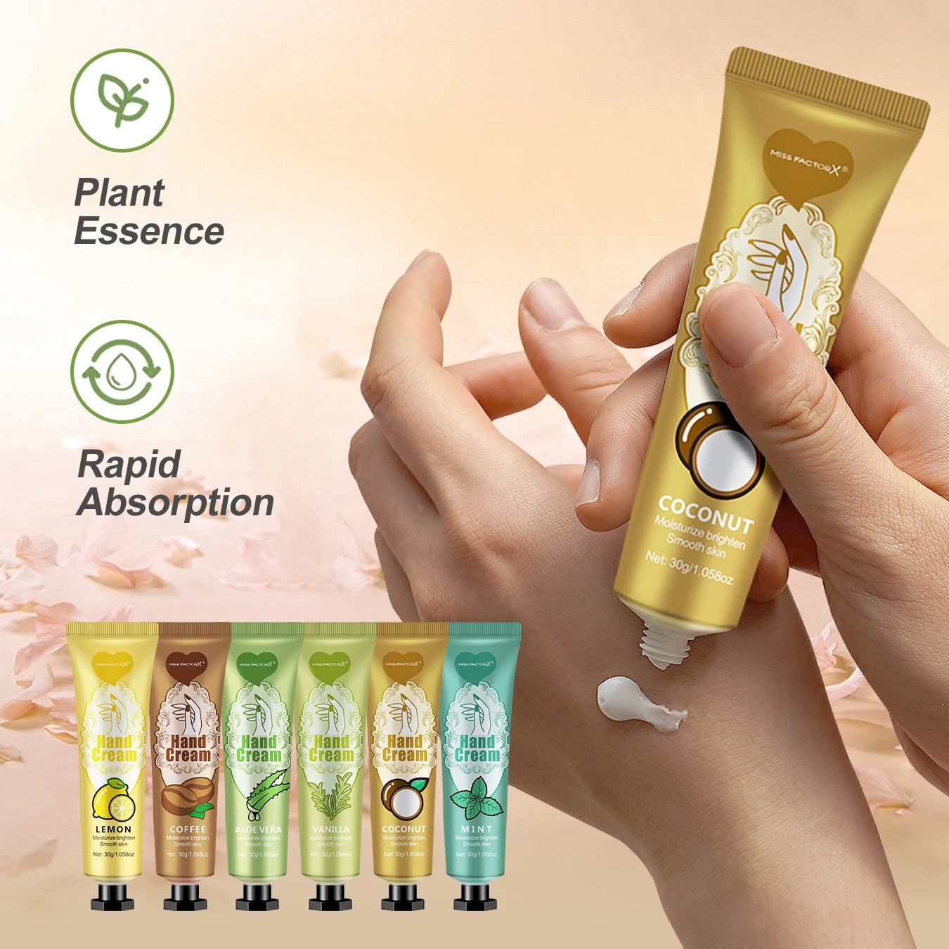 6 Sets/Box Wedding Companion Gift Set, Hand Cream Set Lip Balm Set, Love Thank You Card and Love Gauze Bag, Party Gift Distribut Qme