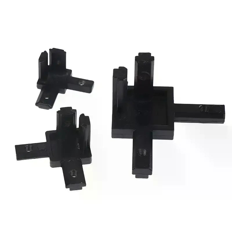 4Pcs Black 3 Way End Angle Bracket Connectors For Europe 1515 2020 National 3030 Standard Aluminium Extrusion Profile Sockets Qme