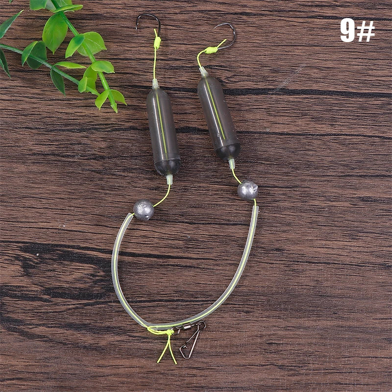 Carbon Steel Fishing Hook Double Bait Keeper Barbs Anti-separation Qme 9