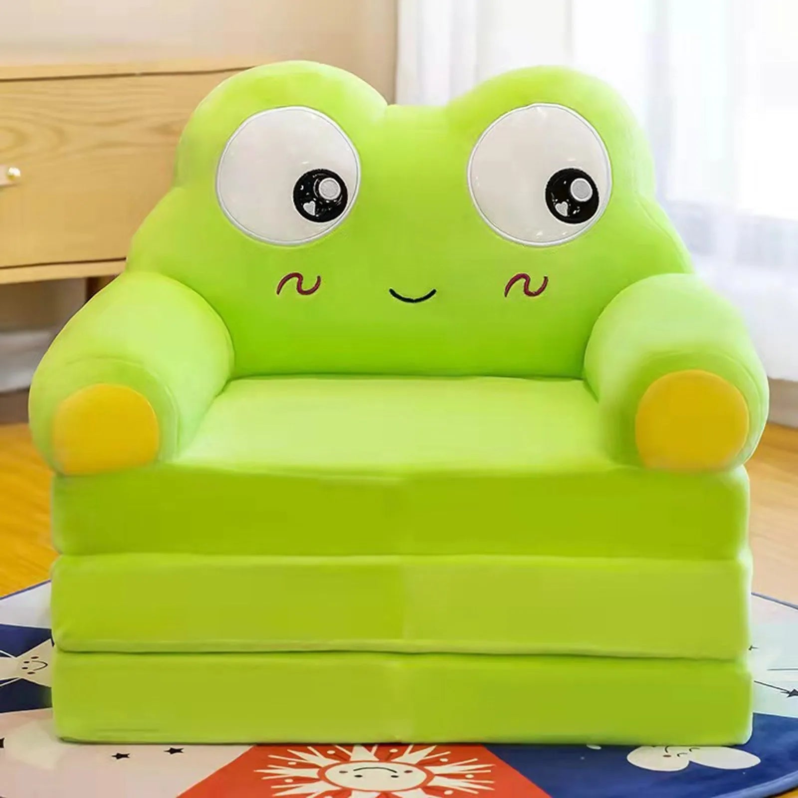 Cartoon Animals Plush Foldable Sofa Cover Foldable Children Sofa Cute Cartoon Lazy Sofa Pillowcase Without Liner Filler Qme