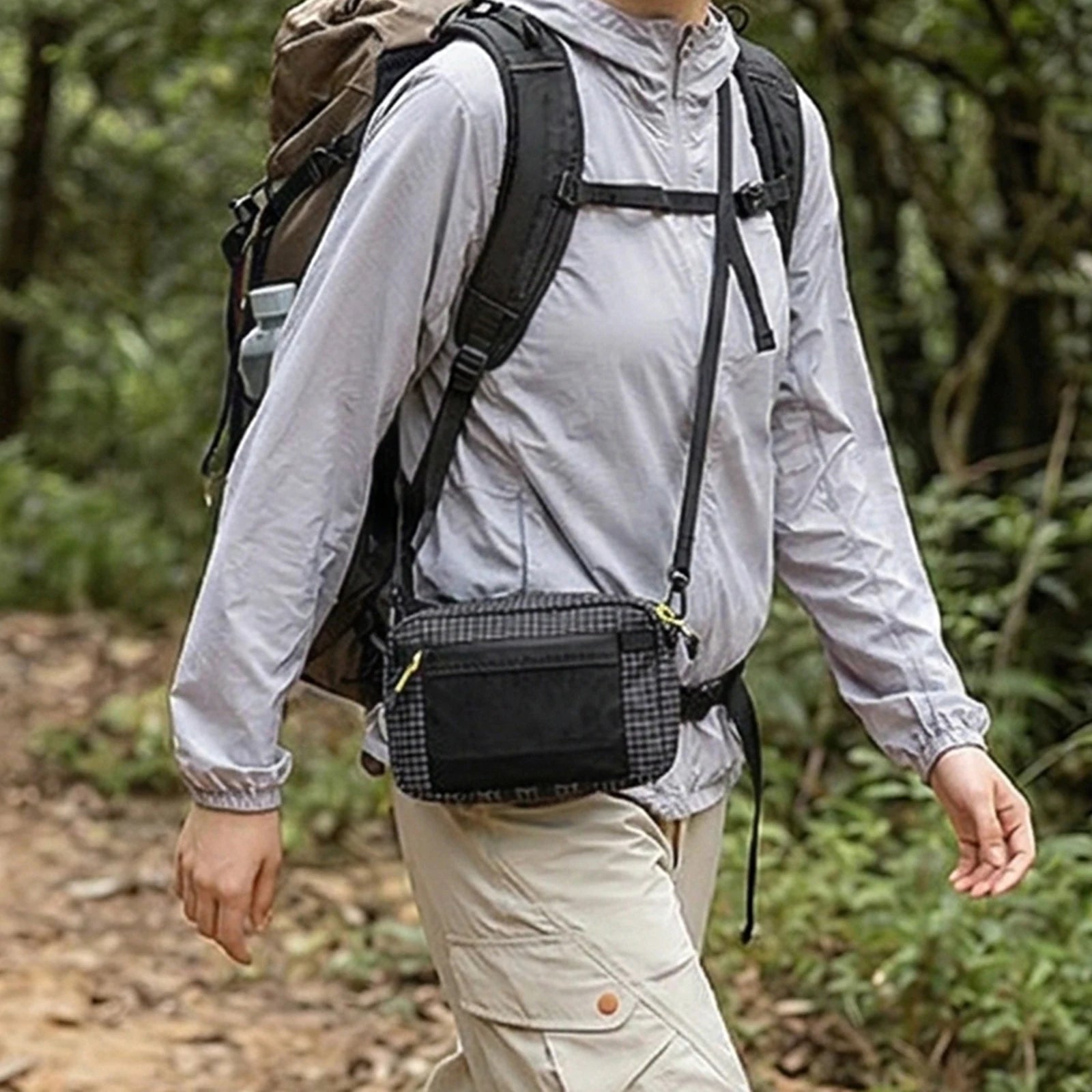 Hiking Hanging Side Pocket Waterproof Multi-Functional Chest Pack Ultralight Adventure Hanging Bag for Camping Outdoor Sports Qme