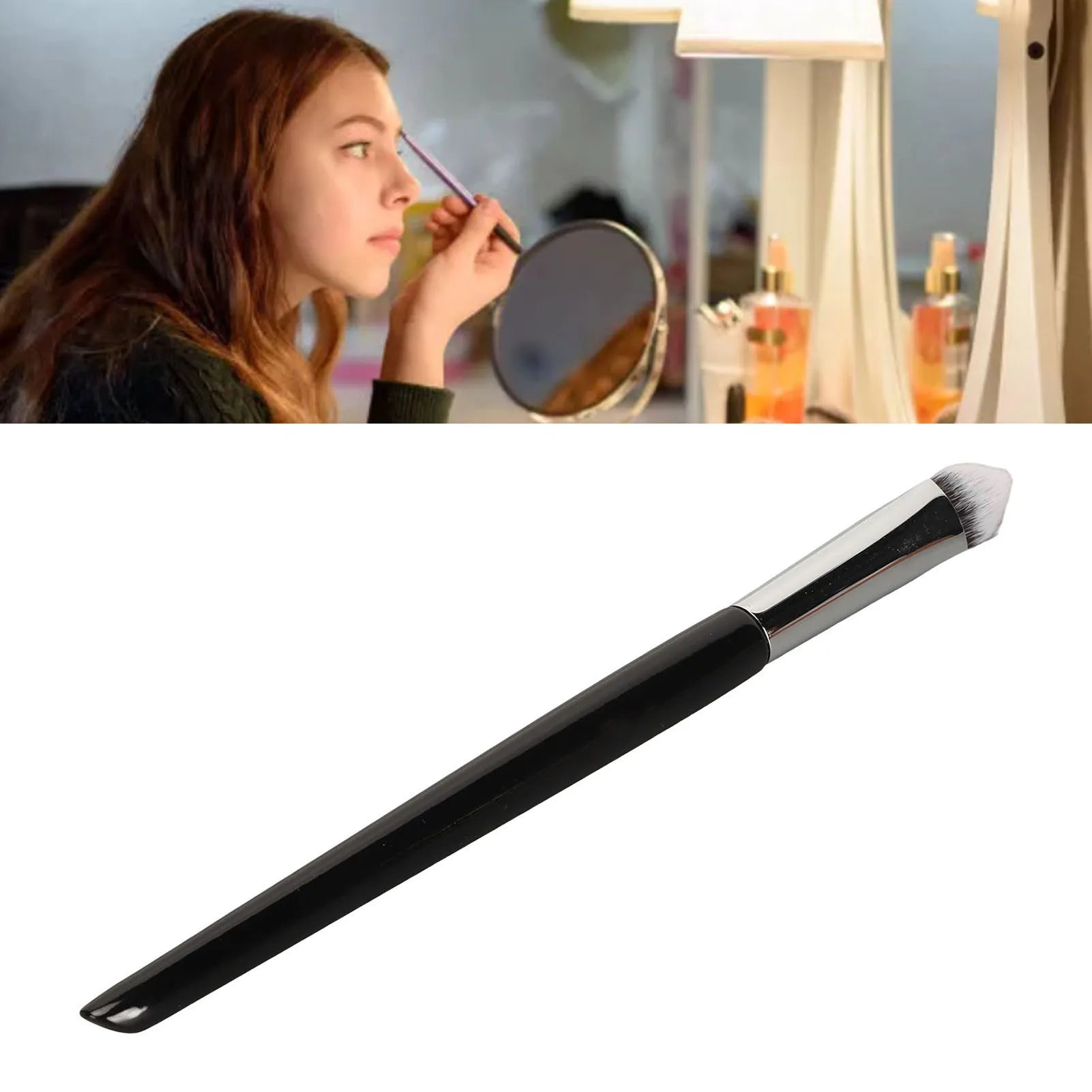 Concealer Brush Makeup Brush Triangular Head Concealer Brush Professional Portable Soft Hair Makeup Highlighter Brush for Women Qme