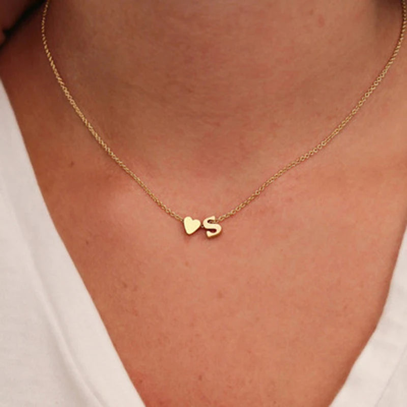 Fashion Dainty Initial Femme Letter Choker Necklace Girl Cool Pendant Jewelry Gift Wholesale Girls Gift Qme P GOLD
