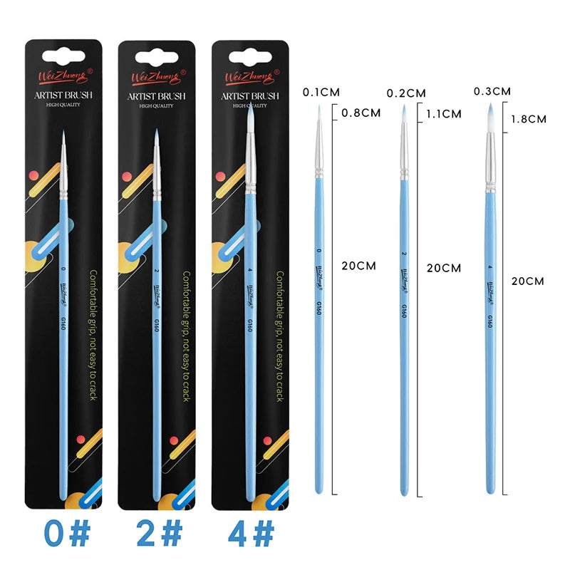 Fine Hand Painted Thin Hook Line Pen Nylon Brush Art Supplies Drawing Qme Blue