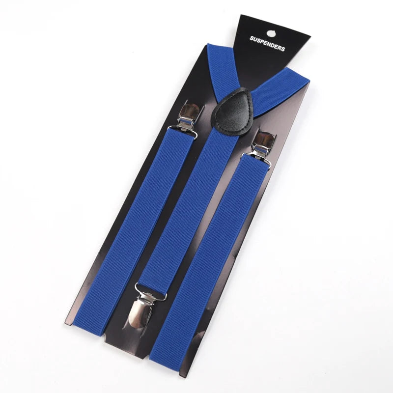 30 Colors Vintage Suspenders Men Women Adult Y Back Adjustable Straps Qme ROYAL BLUE