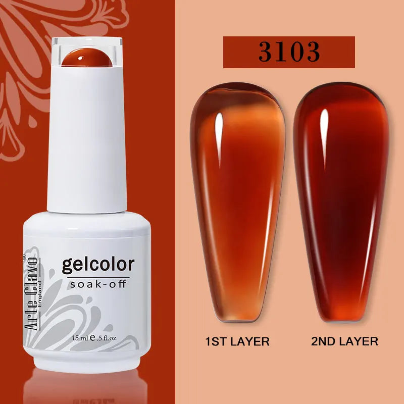 Arte Clavo Jelly Gel Polish Translucent Manicuring UV Nail Semi