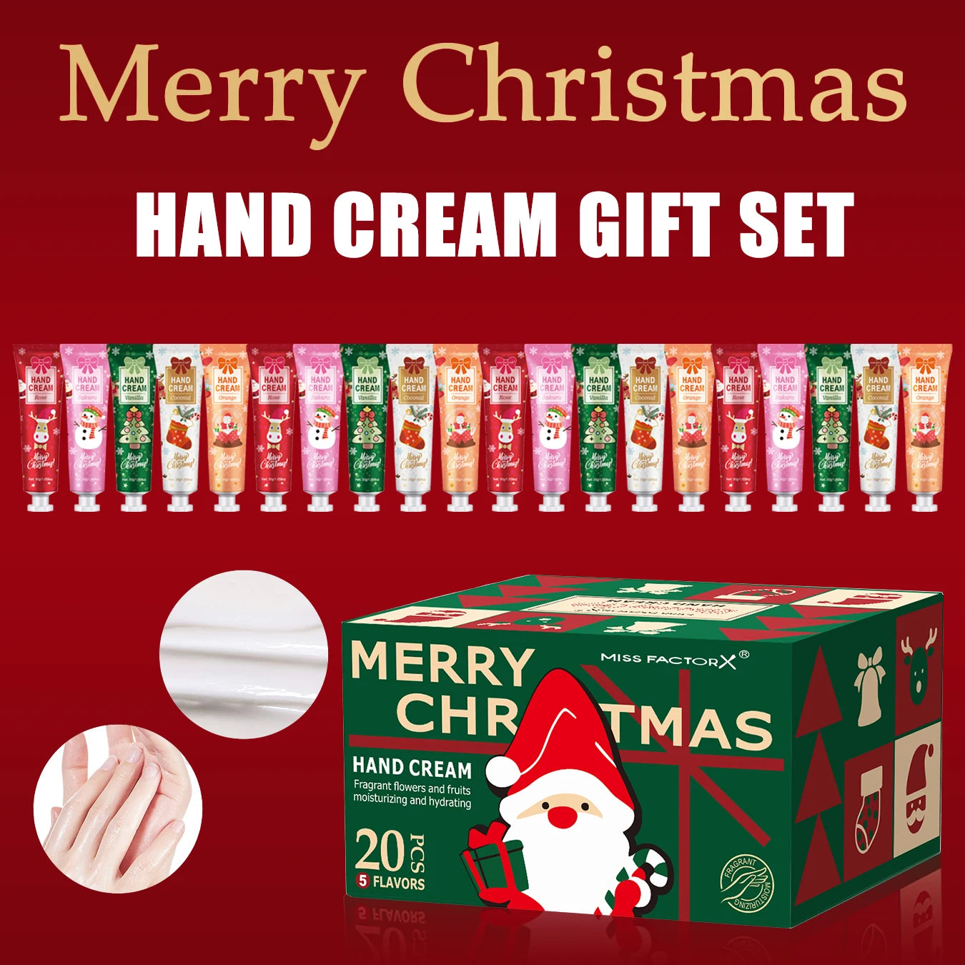 20 Pack Hand Cream Gift Kit, Moisturize Dry Hands, Portable Lotion for Daily Use, Perfect Holiday Gift Qme Default Title