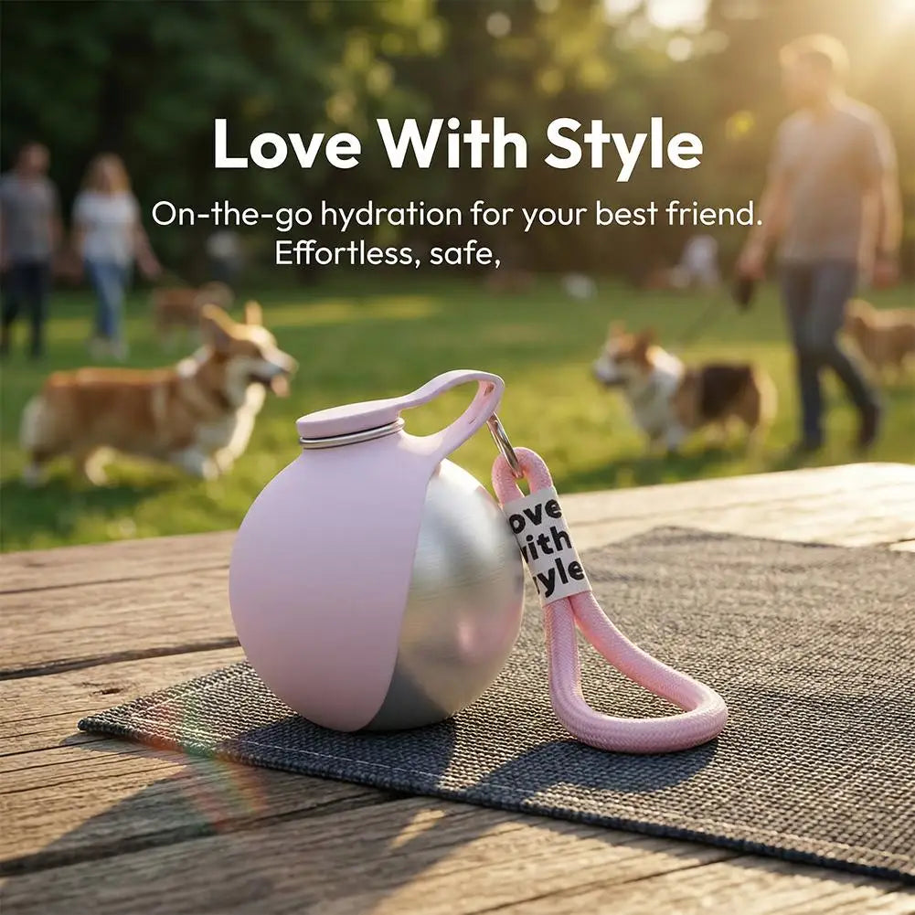 Foldable Water Kettle Round Cup Spherical Pet Bottle Dogs Cats Qme