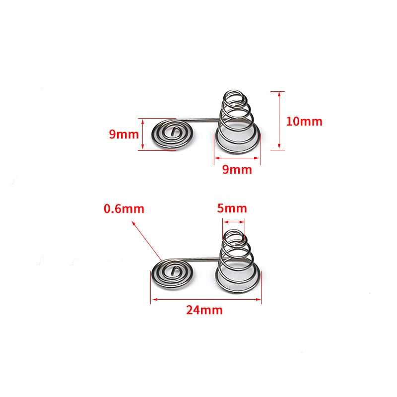 Nickel Wire AAA Battery Springs 5 Coil Contact Plate Positive Qme A3 AA