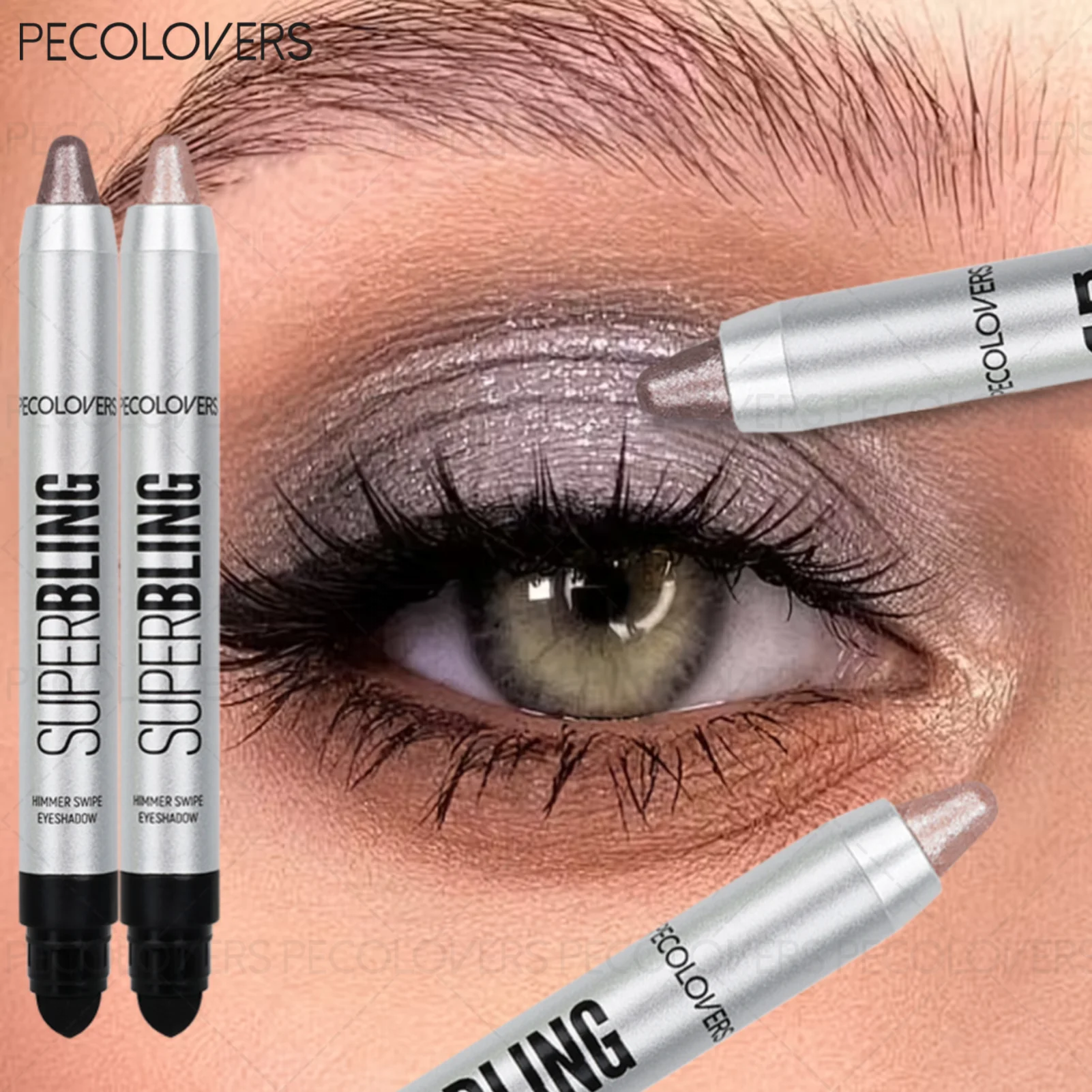 Colored Dual-ended Shimmer Eyeshadow Stick Light Purple Champagne Qme