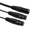 Audio Y Splitter Cord Line for Mixer Recorder, 3Pin XLR 1 Male To 2 Female Audio Extension Cable Qme black