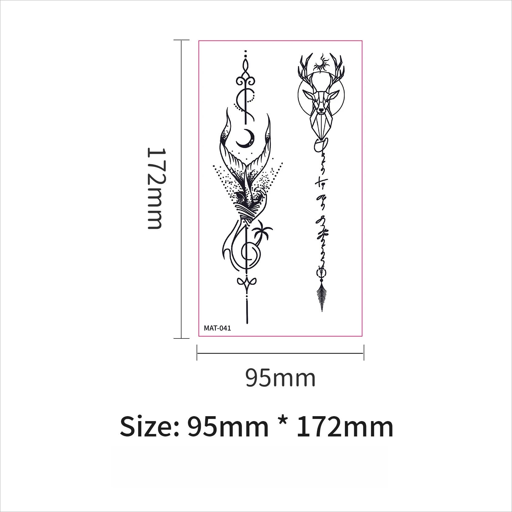 A 6/9pcs Temporary Tattoos for Women - Black Heart, Butterfly, Floral & Celestial Designs | Waterproof Fake Tattoo Stickers Qme