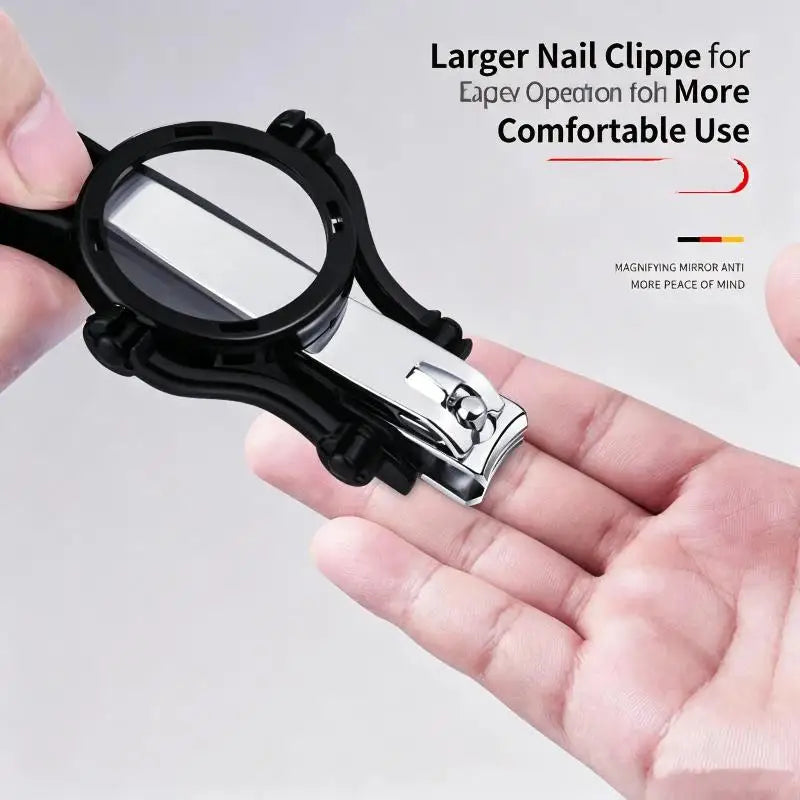 Portable Precision Nail Clipper Magnifying Glass Sharp Fingernail Qme