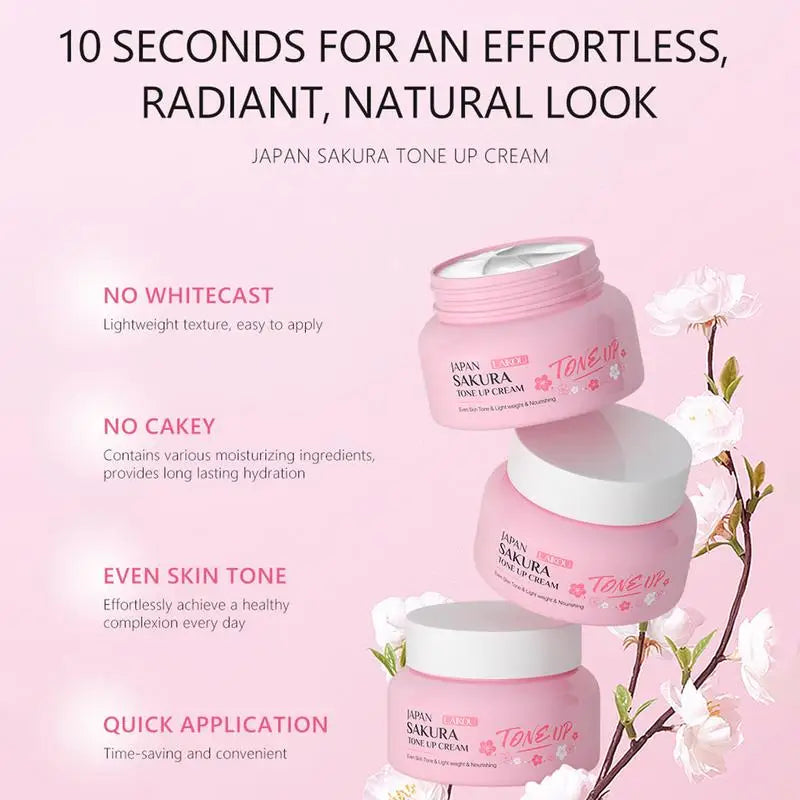 Cherry Blossom Moisturizer Brightening Tone Up Cream Sakura Serum Qme