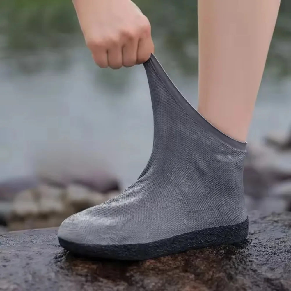 1 Pair Latex Waterproof Shoe Covers Anti-slip Reusable Outdoor Travel Qme