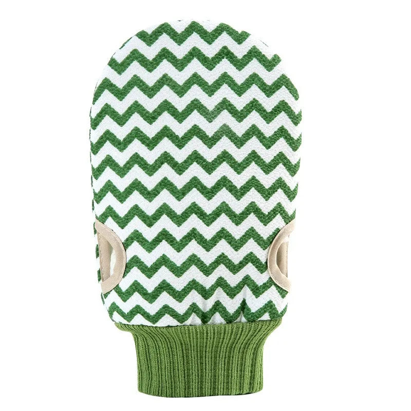 Double Sided Exfoliating Bath Gloves Thickened Powerful Mud Dead Skin Qme Green