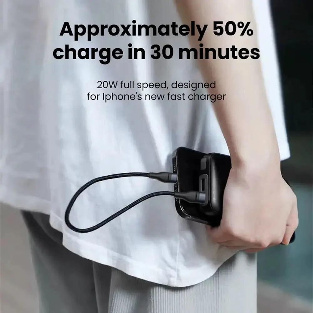 Type C to Type C 60W Fast Charging Cable USB C 0.25M Portable Short Data Cable For iPhone Samsung Xiaomi Dual PD Charge Cables Qme