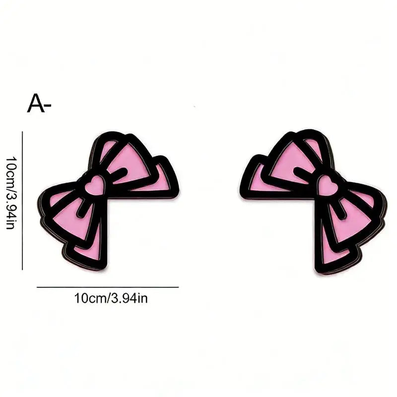 1/2Pcs Bowknot PC Accessories Kawaii 2D Bow Monitor Decor Cute Desktop Decoration For Gaming Setup Screen Home Office Qme A2