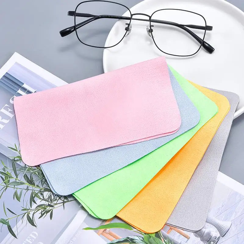 5 Suede Glasses Clean Microfiber Cleaning Cloth Lens Phone Screen Wipe Qme