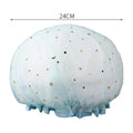 Waterproof Adult Women Shower Bath Cap Shampoo Cute Glitter Qme Blue