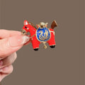 Cute Red Dripping Oil Zodiac Pony Brooches Versatile Animals Horse Corsage Pins Clothing Accessories New Year's Day Gifts Qme style 3