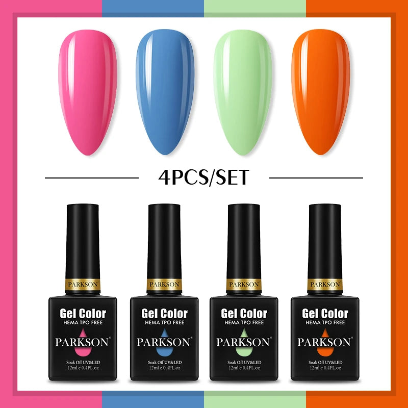 PARKSON Macaroon Series Gel Nail Polish LED UV Summer Solid Semi Qme ZH26