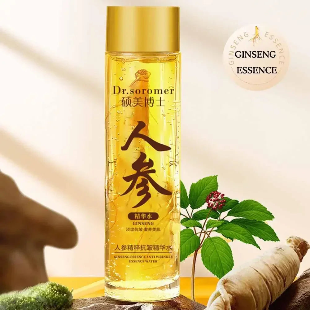 Gold Ginseng Face Essence Polypeptide Lightning Moisturizing Smoothing Facial Serum for Skin Care 120ml/30ml Ginseng Toner Qme 02