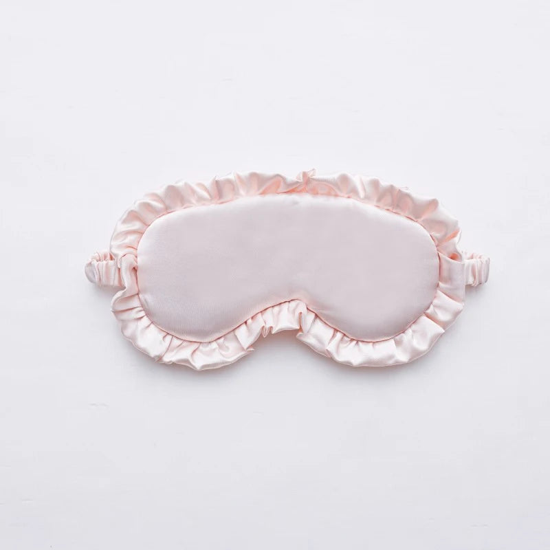 Silk Ruffle Sleep Eye Mask Protection Travel Soft Sleeping Shading Qme LP