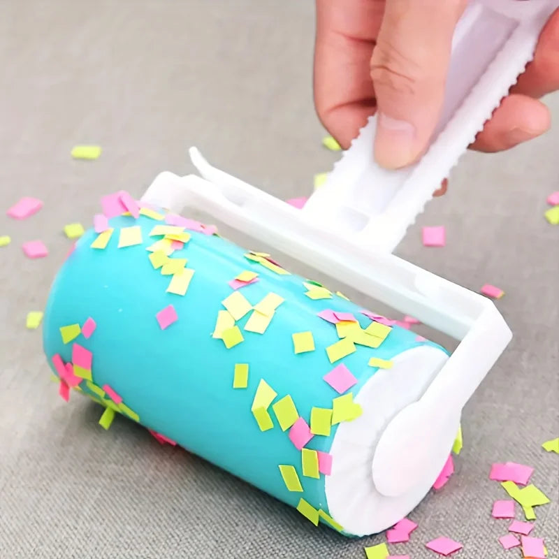 Green Manual Pet Hair Removers - Washable Reusable Sticky Rollers, Brushes & Lids - Heavy-Duty Plastic Handle - Turquoise Qme yellow