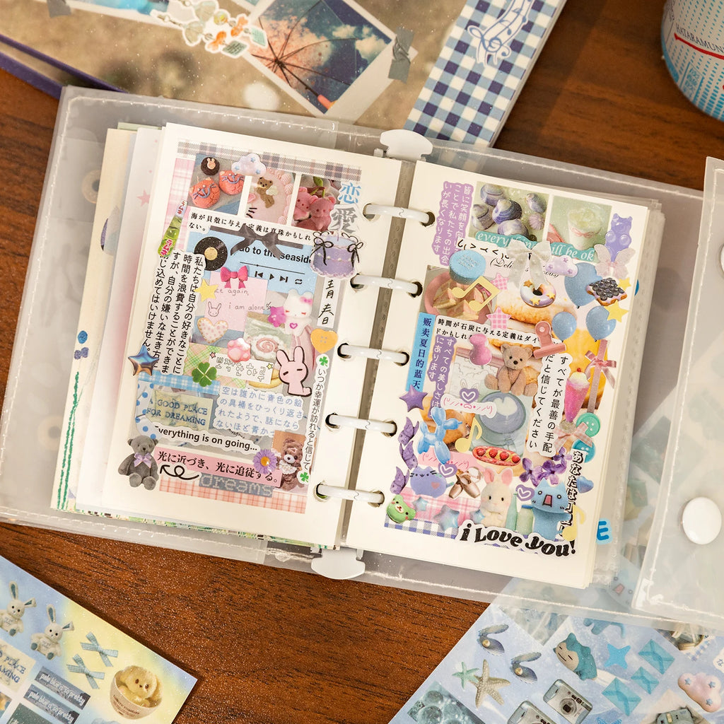 Memories Theme Die-Cut Sticker Book 29 Sheets for Scrapbooking Journal DIY,Planner Collage Diary Decoration Supplies Qme