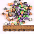 50pcs 10mm Colorful Polymer Clay Mix Pumpkin/Skull/Spider Halloween Beads Jewelry Making Accessories DIY Decor Kids Party Gifts Qme mixed