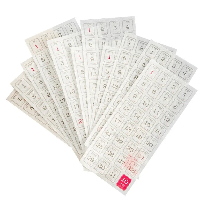 365 day Date Stickers Planner Stick Labels Scrapbooking Adhesive Diy Scrapbooking Diary Album junk journal supplies Qme