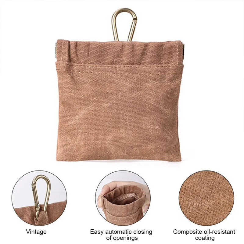 Pet waterproof canvas outdoor walking snack bag, used for pet dog outdoor training snack bag waist hanging bag Qme