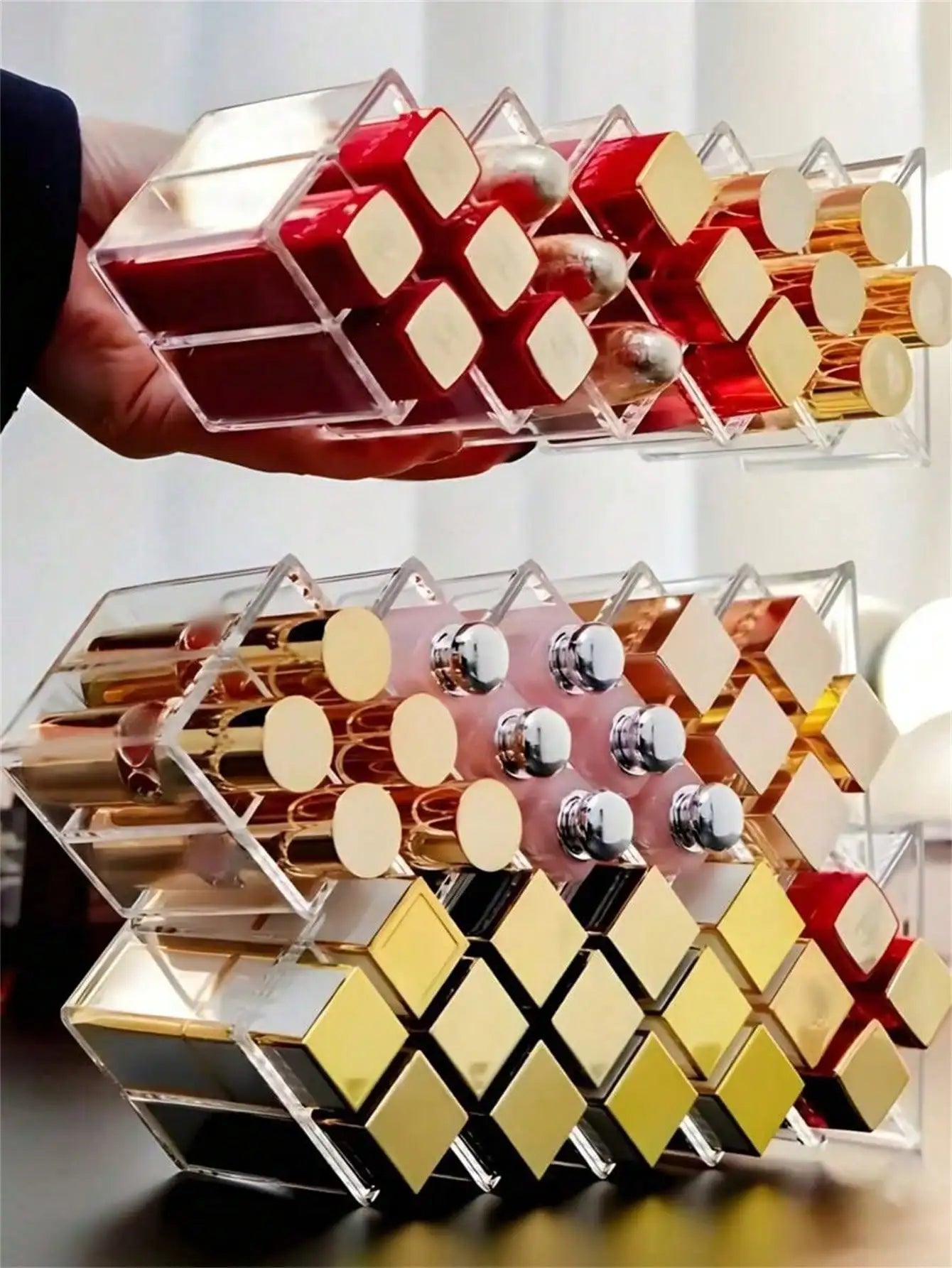 Fish Shaped Vertical Lipstick Storage Rack Box Cosmetics Display Lip Qme
