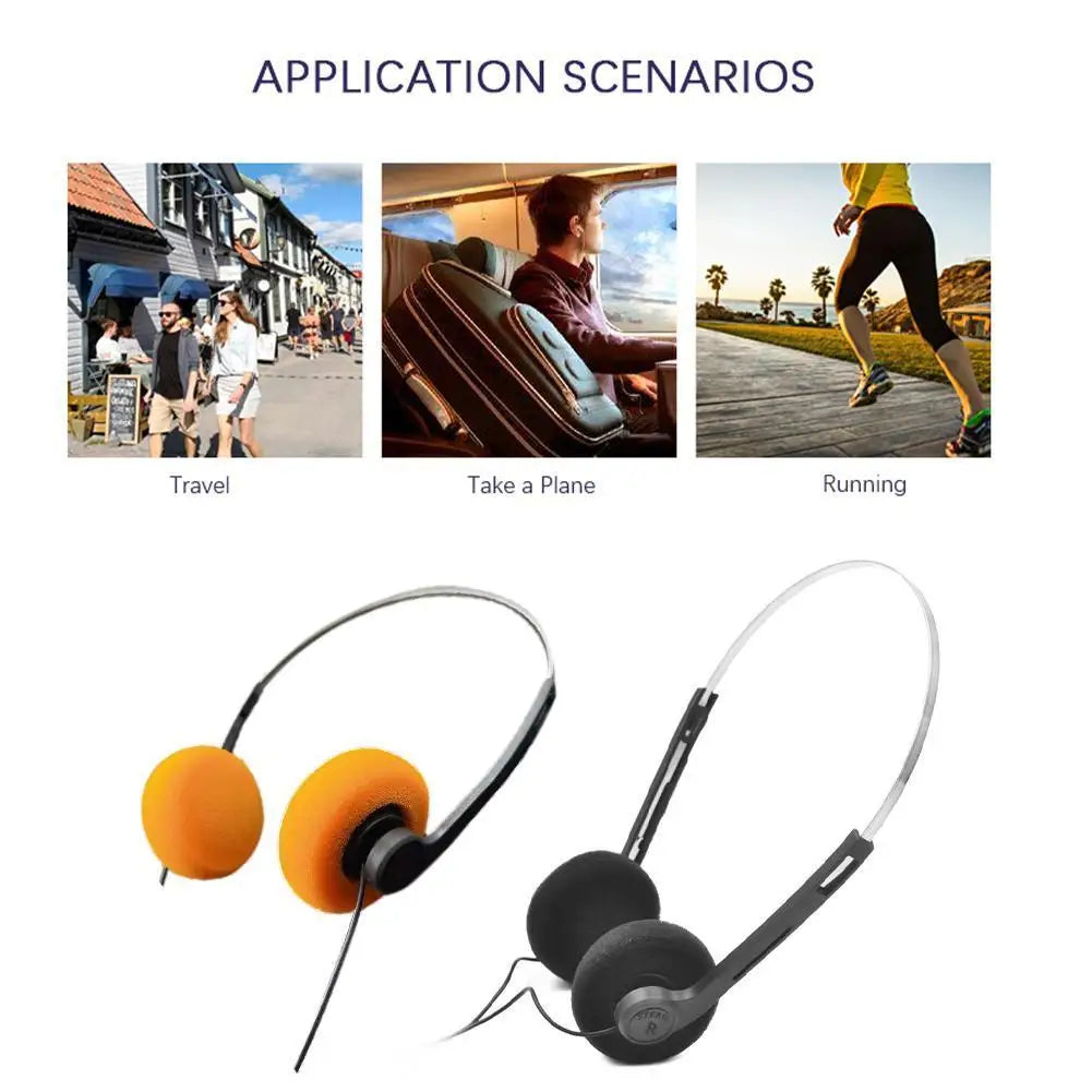 INS Japanese Retro Headphones Nostalgic Headsets HiFi MP3 Walkman Headphones Sports Photo Props Wired Earphone Personality Qme