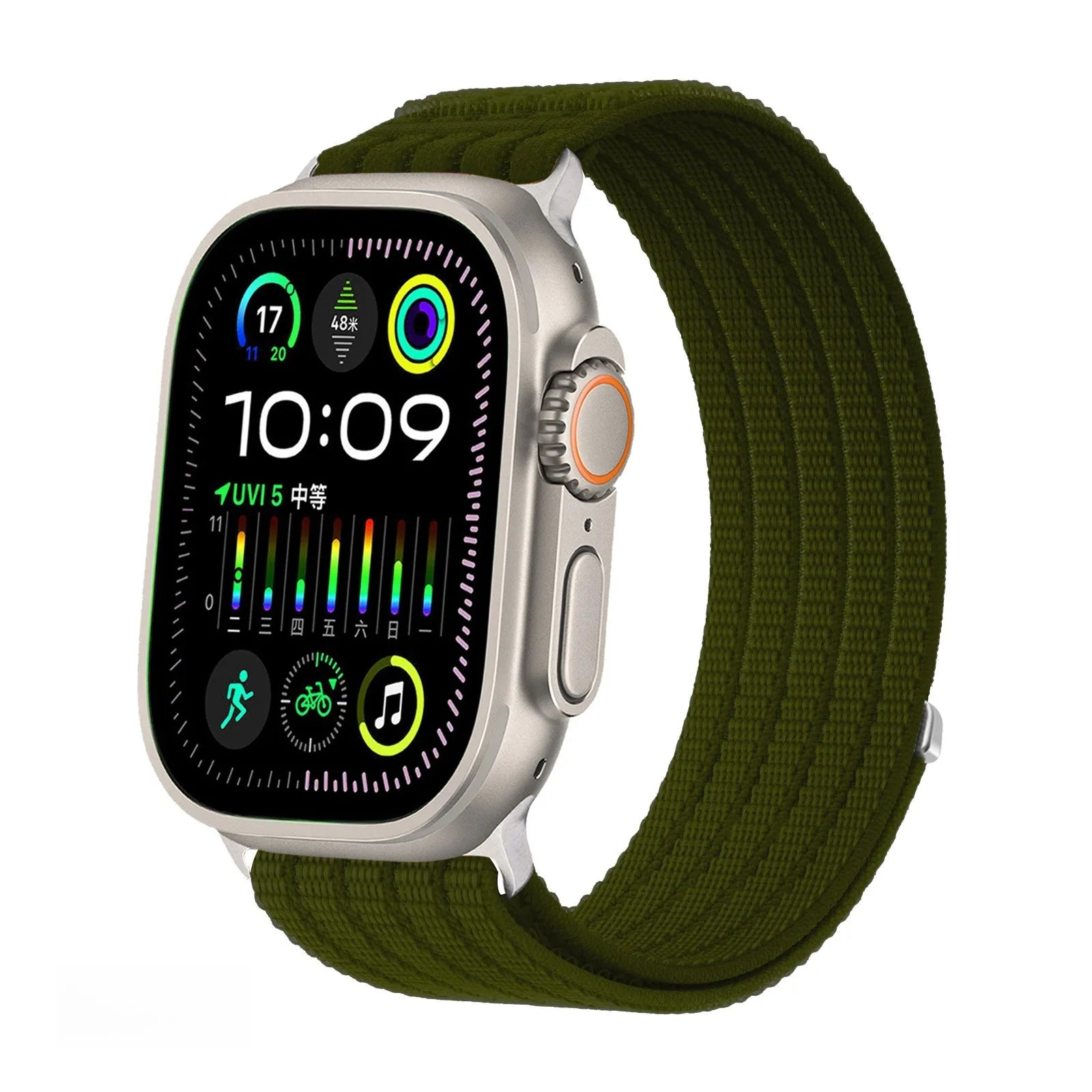 A Cloud Soft Breathable Nylon Loop Watch Strap for Apple Watch Series 10 9 8 S11 Lightweight Comfortable Replacement Wrist Band Qme Spruce green 42 44 45 46 49 S10 S