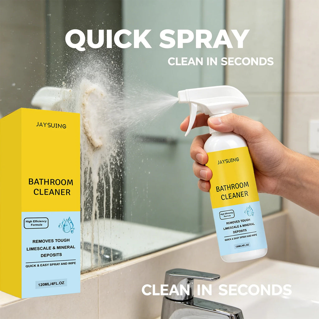 Bathroom Cleaner Spray Powerful Removing Scale Cleaning Ceramic Tile Glass Restoring Luster Limescale & Mineral Deposit Remover Qme