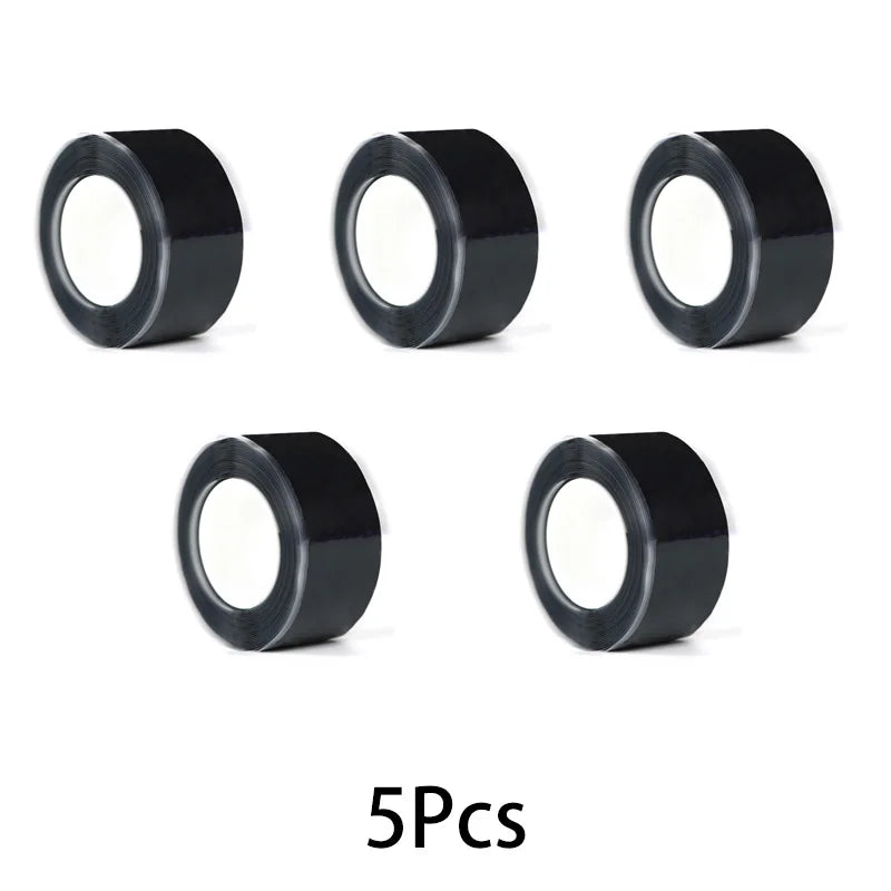 White Self-adhesive Waterproof Sealing Tape With High Pressure Resistance And Strong Leak-stopping And Water-stopping Repair Qme 5rolls-black 1m 25mm