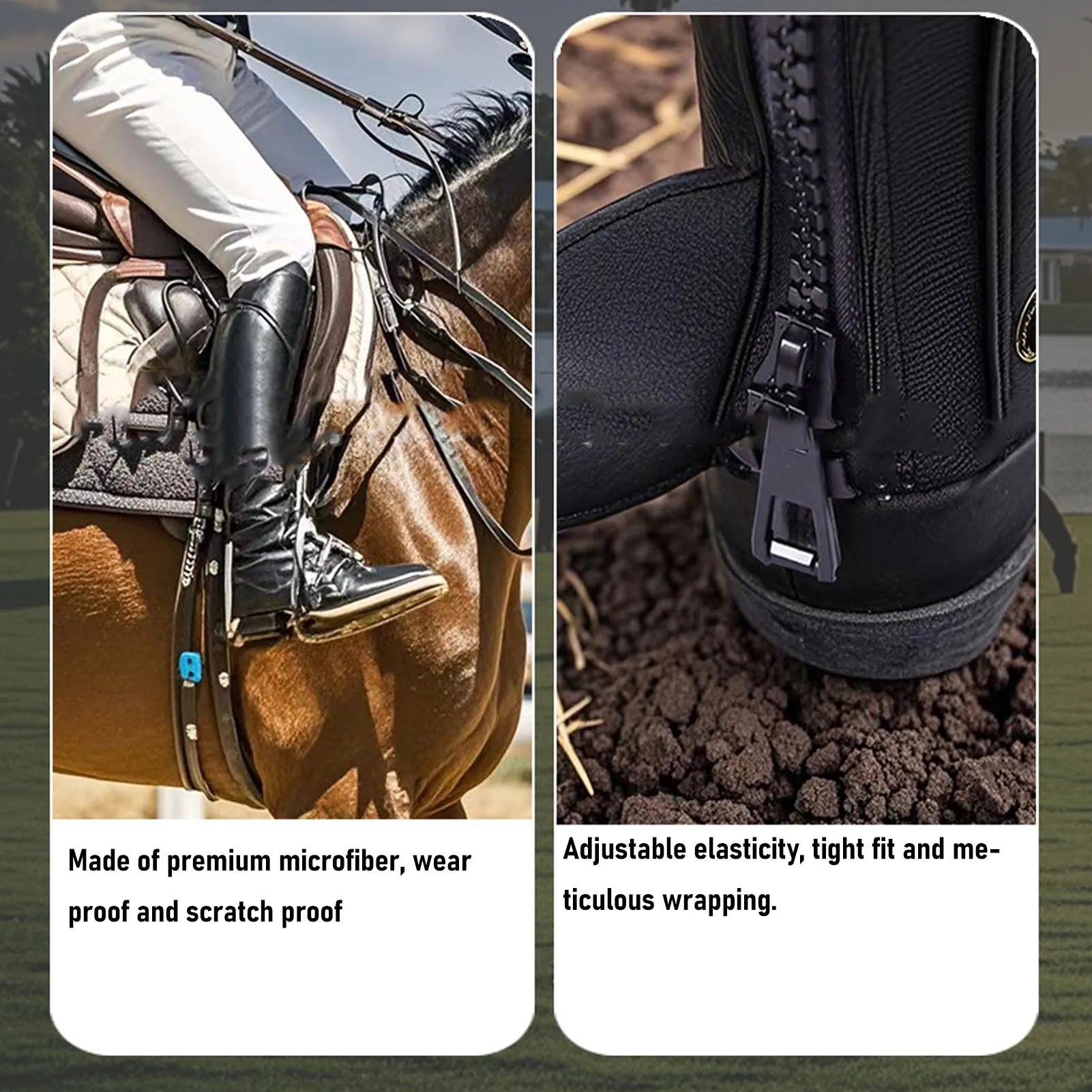 Equestrian Half for Adults Microfiber Protective Leg Guard Half Chap for Horse Riding Adults Half Chap Riding Half Qme